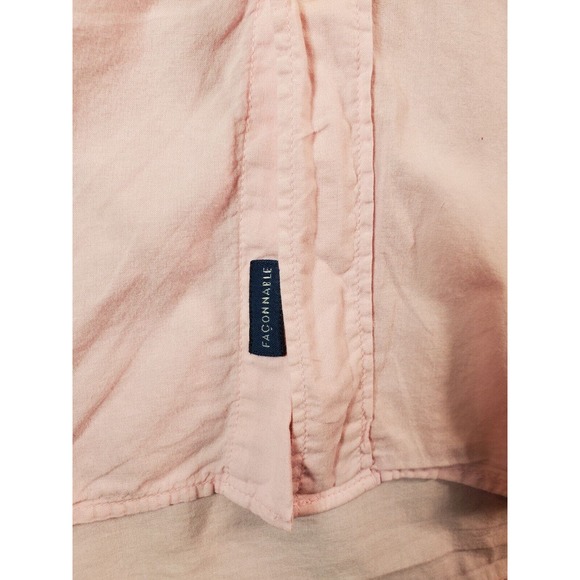 Façonnable Shirt Men 2XL Pink Cotton Long Sleeve Tailored Fit Collar Button Down - Picture 8 of 11